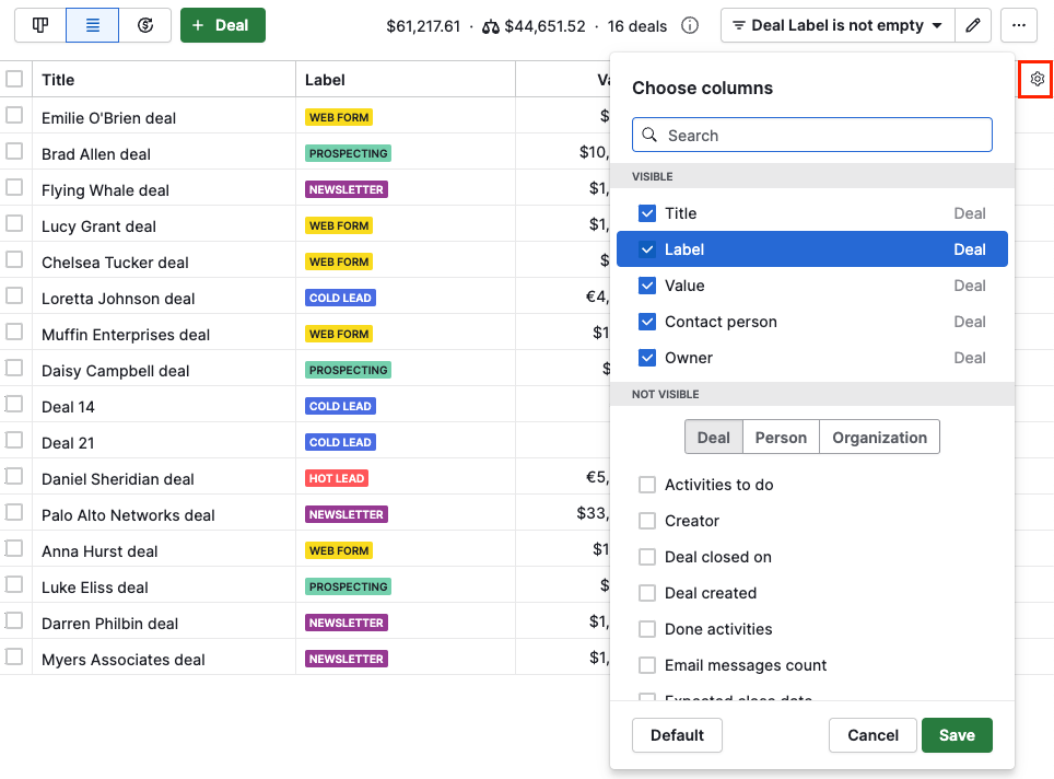 Deal labels Knowledge Base Pipedrive
